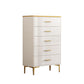 Glam Stone Coffre de rangement pour chambre à coucher, 30 cm de large, blanc avec tiroirs