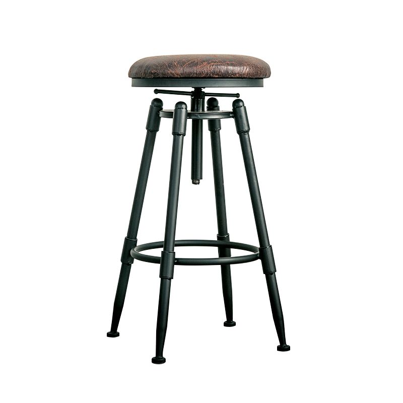 Modern Armless Rotatable Counter Stool Iron Bar Stool with Pedal