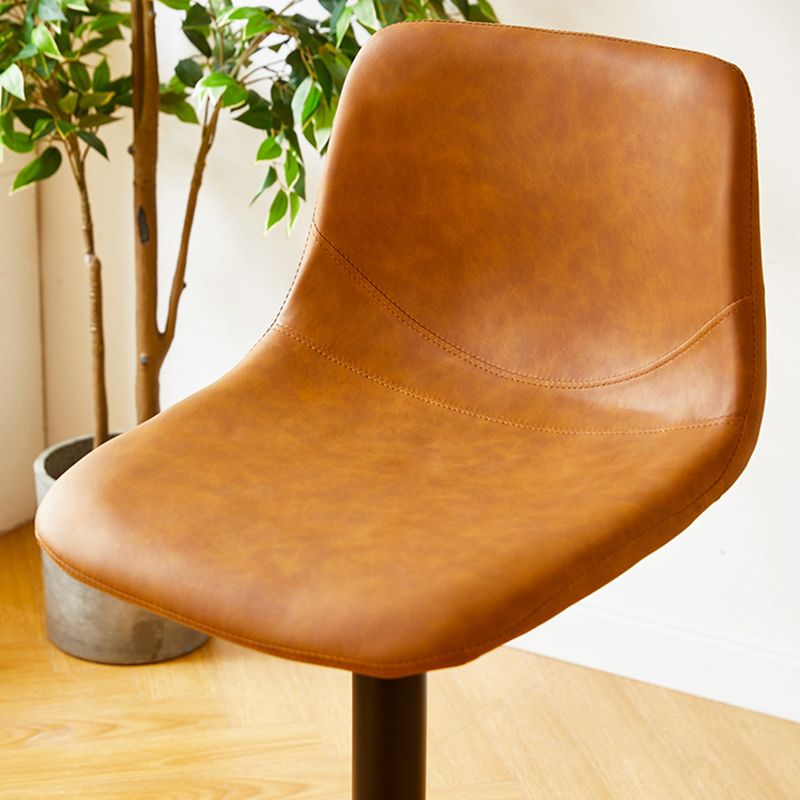 Industrial Style Bar Chair Adjustable Height Leather Seat Metal Leg for Counter Bar Clearhalo 'Bar Furniture' 'Bar Stools' 'bar_stools' 'furn' 'furn_bar_stools' 'furniture_bar_stools' 'Kitchen & Dining Furniture' 'kitchen&dining_furn' 'kitchen' 'kitchen_furn' Furniture' 1200x1200_3f58ba97-5b31-404b-b3c1-ca14fadb97e5