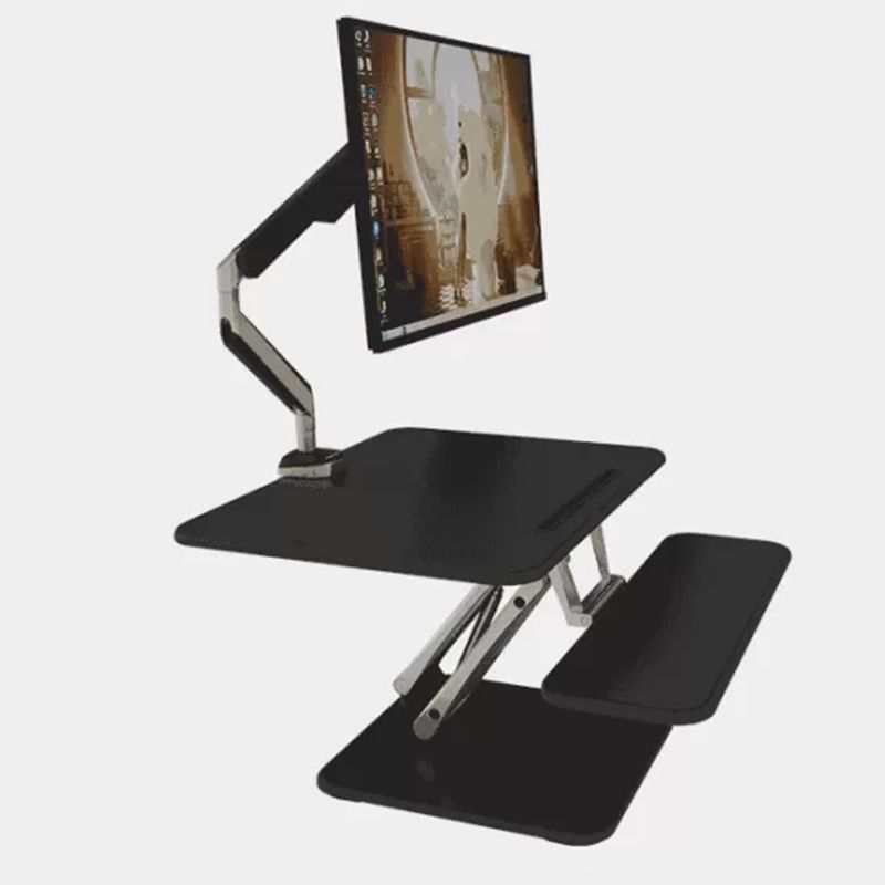 Rectangular Shaped Office Standing Desk Converter Wood in Black/White Clearhalo 'furn' 'furn_office_desk' 'Furniture' 'Office Desks' 'Office Furniture' 'office_desk' 1200x1200_3f58bbe1-54c3-49f7-af6d-1c2b8be2f83c
