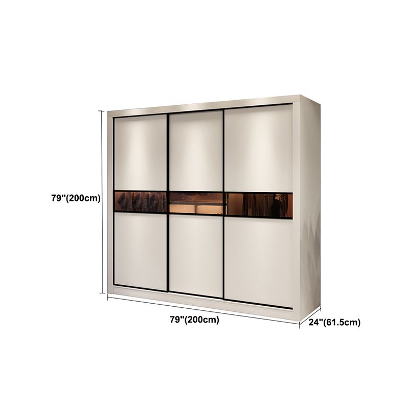 White Contemporary Wardrobe Cabinet Wooden Wardrobe Armoire for Home Clearhalo 'Armoires & Wardrobes' 'armoires_wardrobes' 'Bedroom Furniture' 'furn' 'furn_armoires_wardrobes' 'Furniture' 1200x1200_3f58c089-bba5-4d17-b772-58b62a944a4c