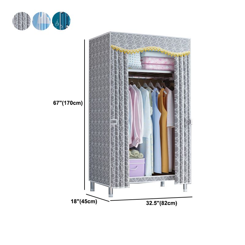 Modern Style Metal Wardrobe Bedroom Wardrobe Closet with Legs Clearhalo 'Armoires & Wardrobes' 'armoires_wardrobes' 'Bedroom Furniture' 'furn' 'furn_armoires_wardrobes' 'Furniture' 1200x1200_3f59e45c-3d45-4e33-83b3-f77339982722