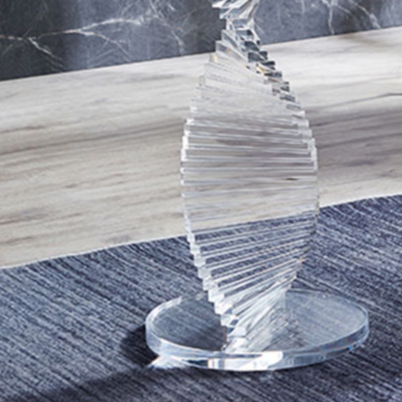 Glam Clear Round Acrylic Top Side Table 23.62" Tall Abstract Base End Table Clearhalo 'Coffee & Accent Tables' 'End & Side Tables' 'end_side_tables' 'furn' 'furn_end_side_tables' 'Furniture' 'Living Room Furniture' 1200x1200_3f5a8ea0-037d-448a-9f50-78afcf2bdc78