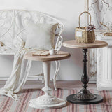 Tavolo da divano rotondo in metallo in metallo in stile rustico largo 19,69 pollici