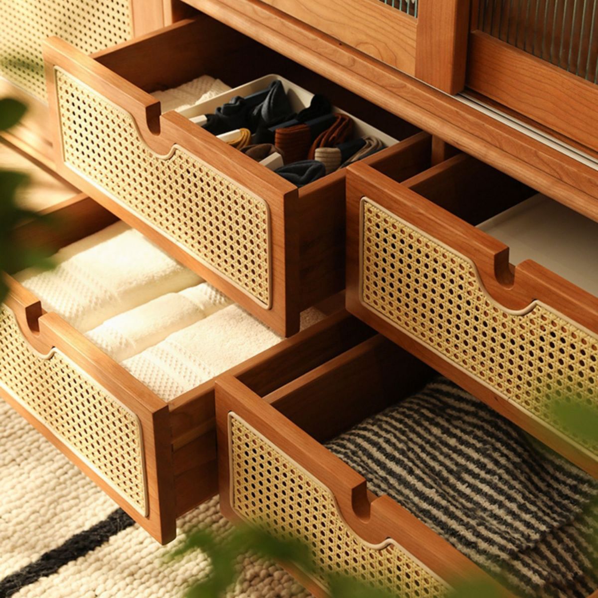 Modern Solid Wood Wardrobe Cabinet 2 Sliding Doors Sliding with Drawer Clearhalo 'Armoires & Wardrobes' 'armoires_wardrobes' 'Bedroom Furniture' 'furn' 'furn_armoires_wardrobes' 'Furniture' 1200x1200_3f5c6d77-0f3d-48bf-974b-dbe3879bb25a