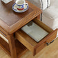 4 Legs Base Black Walnut/walnut Rectangle in Ash Wood Side Table