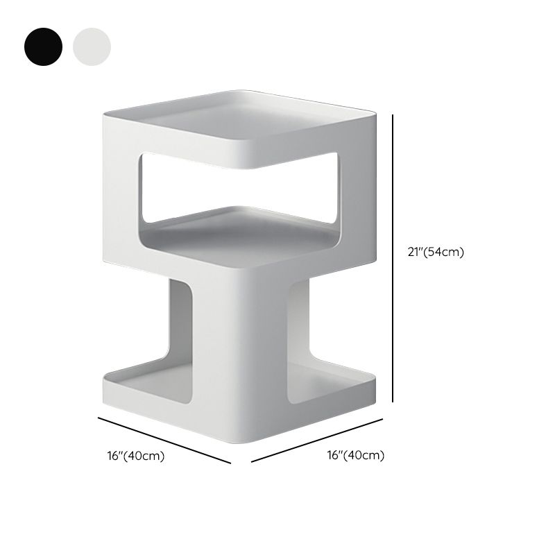 Tavolo da snack di estremità laterale modernistica con ripiani in metallo tavolo da camera da letto