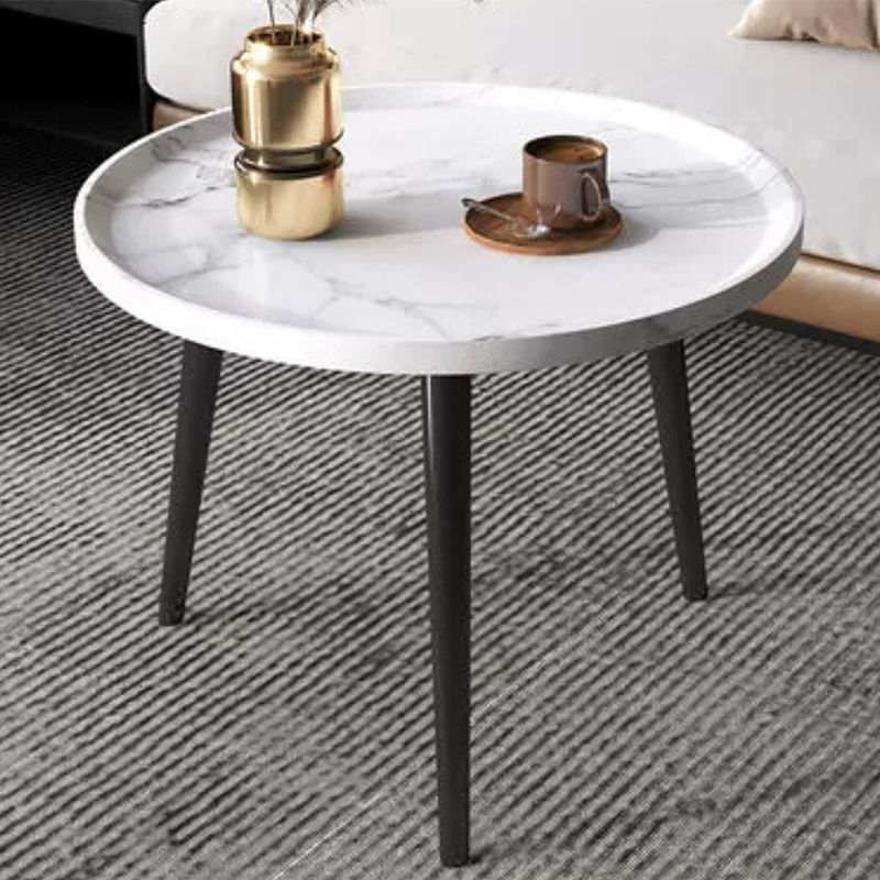 Modern Style Round/oval Wooden Table Metal 4 Legs Base Coffee Table Clearhalo 'Coffee & Accent Tables' 'Coffee Tables' 'coffee_tables' 'furn' 'furn_coffee_tables' 'Furniture' 'Living Room Furniture' 1200x1200_3f5def2f-5d1c-4754-847b-3d7d952ba2ca