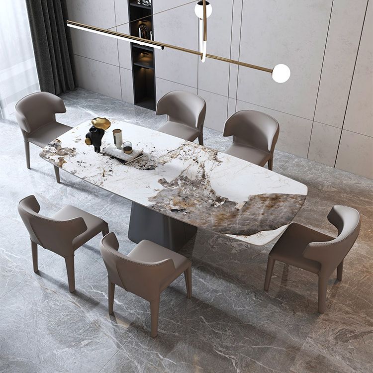 Rectangle Contemporary Dining Room Table White Sintered Stone Table with Pedestal Base Clearhalo ' dining_table' 'Dining Tables & Seating' 'Dining Tables' 'furn' 'furn_dining_table' 'Furniture' 'furniture_dining_table' 'Kitchen & Dining Furniture' 'kitchen&dining_furn' 'kitchen' 'kitchen_dining_table' 1200x1200_3f5e472f-15b3-433e-853d-08d7b0a547f2