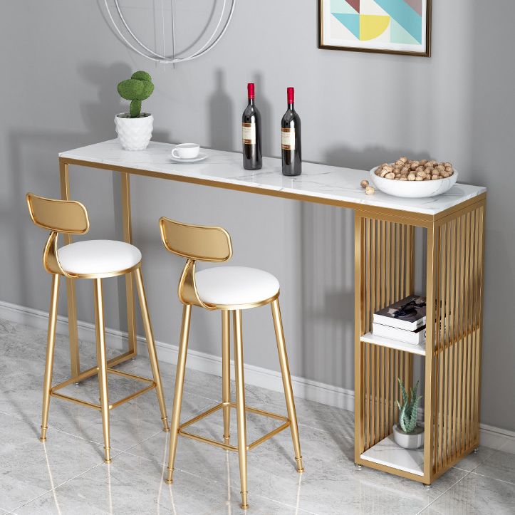 Industrielles 1/3-teiliges Bartisch-Set, rechteckiger Steintisch für Wohnzimmer