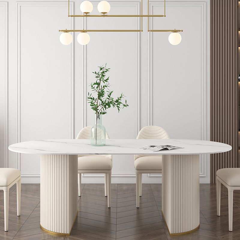 Metal Traditional Luxury Oval Table Sintered Stone Indoor Table for Dining Room Clearhalo ' dining_table' 'Dining Tables & Seating' 'Dining Tables' 'Furniture' 'furniture_dining_table' 'Kitchen & Dining Furniture' 'kitchen&dining_furn' 'kitchen' 'kitchen_dining_table' 1200x1200_3f66a0be-30f1-443d-b5d0-afa518e4e471