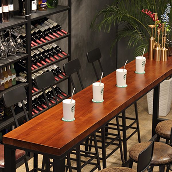 Rectangle Wood Bar Dining Table Modern Bar Table with Trestle Base Clearhalo 'Bar Furniture' 'Bar Tables' 'bar_tables' 'furn' 'furn_bar_tables' 'Furniture' 'Kitchen & Dining Furniture' 1200x1200_3f680b31-d7c6-410c-a07d-b080d83b9d0d