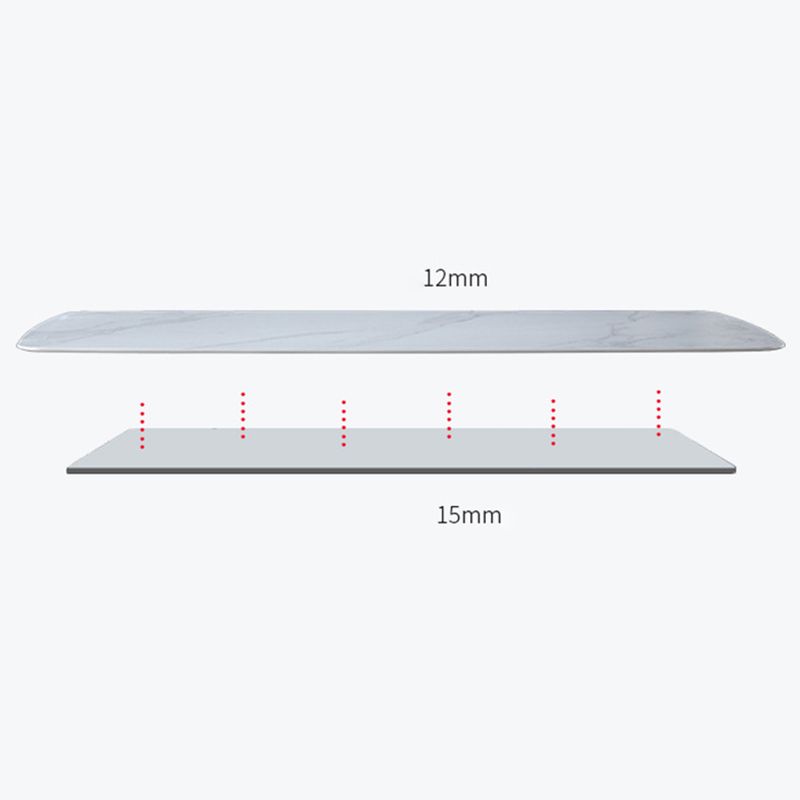 Industriële rechthoek eettafel gesinterde stenen tafel met metalen been voor thuis
