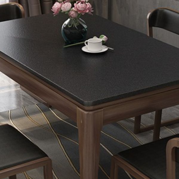 Rectangle Stone Top Dining Table Solid Wood 4 Legs Dining Table for Dining Room Clearhalo 'Dining Tables & Seating' 'Dining Tables' 'dining_table' 'furn' 'furn_dining_table' 'Furniture' 'Kitchen & Dining Furniture' 1200x1200_3f68e5eb-c5d2-422a-b940-c28a1c56f29a