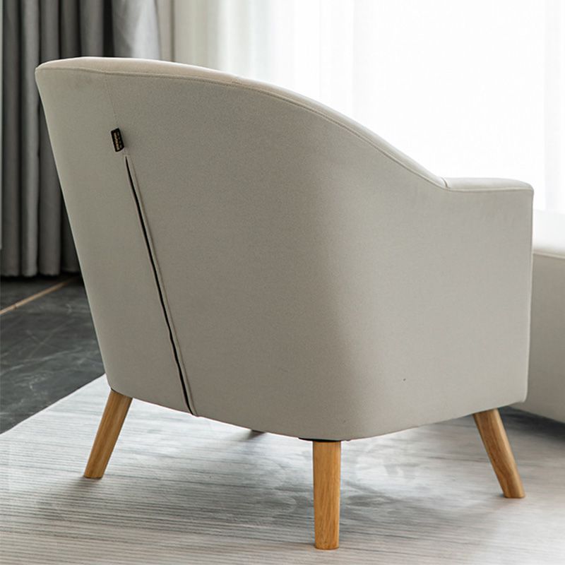 26.77" L * 27.55" W * 32.67" H Bonded Leather Barrel Accent Chair Sloped Arms Barrel Chair Clearhalo 'Accent Chairs' 'accent_chairs' 'Chairs & Seating' 'furn' 'furn_accent_chairs' 'Furniture' 'furniture_accent_chairs' 'Living Room Furniture' 1200x1200_3f68e7c0-2d0f-4e9f-9db0-fa5c9ba0e792