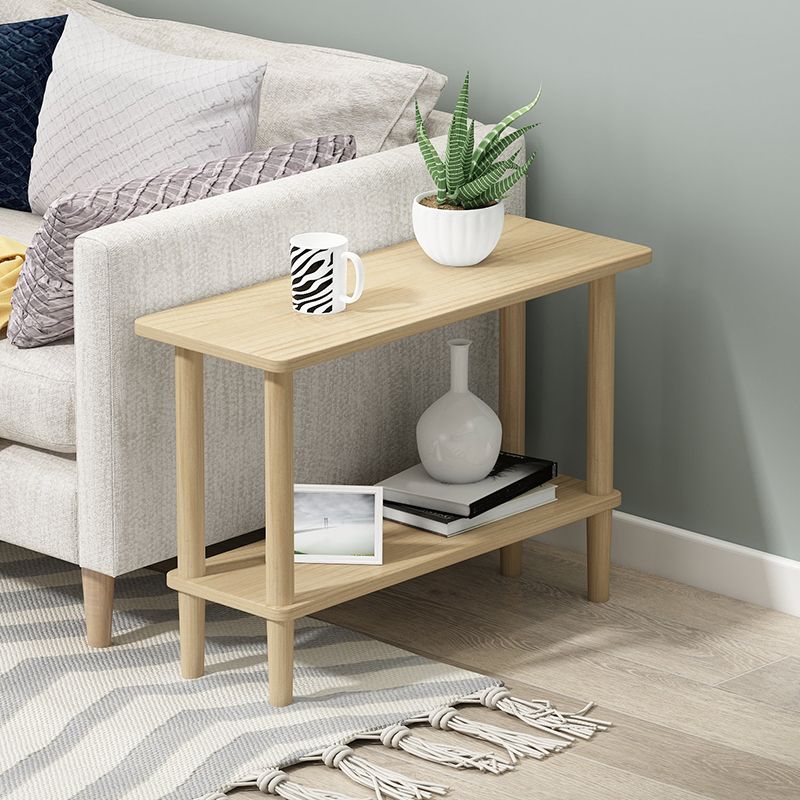 Modern Wood Side Table 20.86" Tall 4 Legs End Table with Shelf Clearhalo 'Coffee & Accent Tables' 'End & Side Tables' 'end_side_tables' 'furn' 'furn_end_side_tables' 'Furniture' 'Living Room Furniture' 1200x1200_3f68f867-e17e-4603-8273-d4d4135c39ee