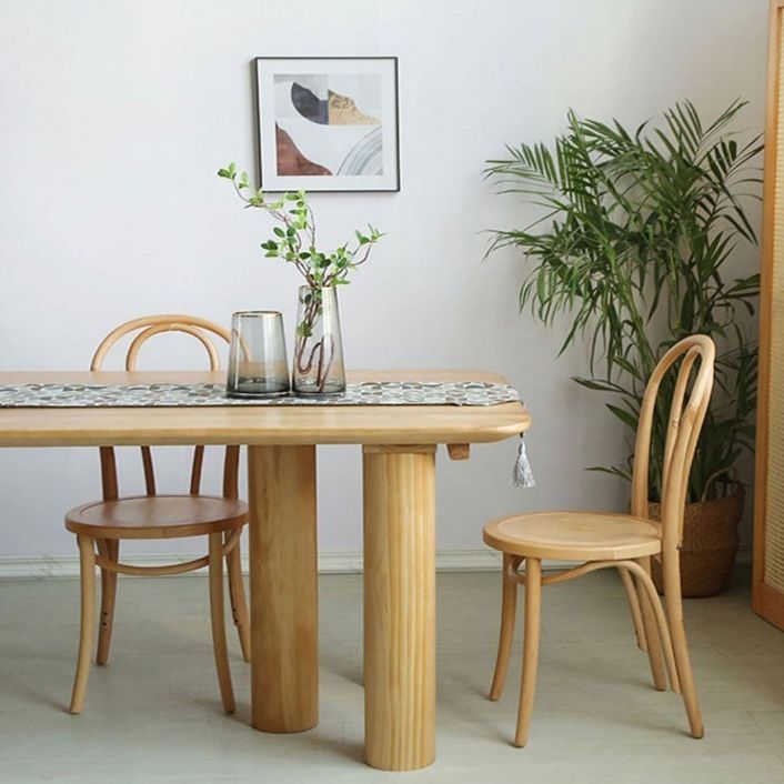 Modern Dining Set 1/5/7 Pieces Rectangle Pine Wood Dining Table for Living Room Clearhalo 'Dining Room Sets' 'Dining Tables & Seating' 'dining_room_set' 'furn' 'furn_dining_room_set' 'Furniture' 'Kitchen & Dining Furniture' 1200x1200_3f6a8f3c-b007-4fa7-bd30-9fddc5843ef6