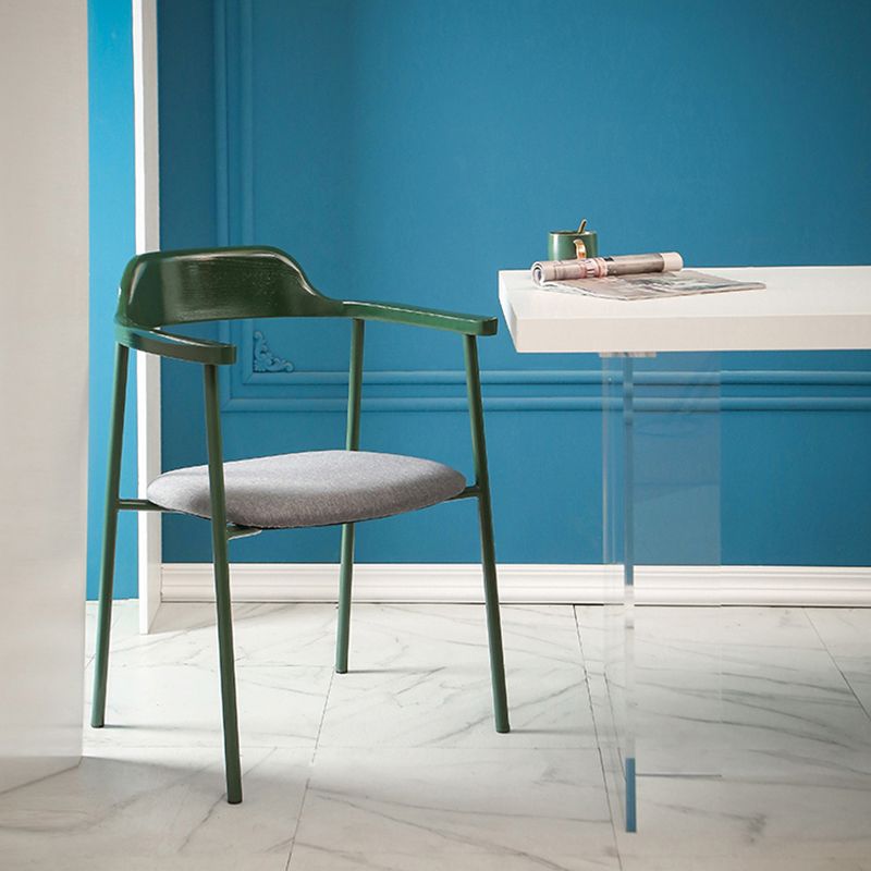 Modern Style Metal Arm Chair Open Back Dining Side Chair with Wood back Clearhalo 'Dining Chairs' 'Dining Tables & Seating' 'dining_chair' 'furn' 'furn_dining_chair' 'Furniture' 'furniture_dining_chair' 'Kitchen & Dining Furniture' 1200x1200_3f6d1bf4-0d77-43cb-b1b2-12abd4c54667