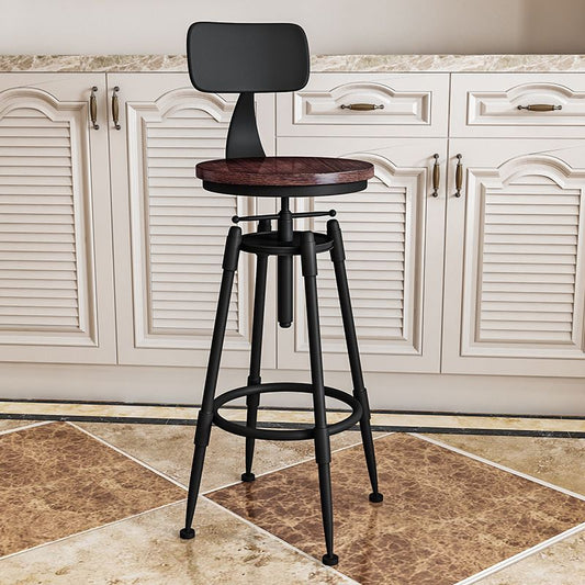 Metal Adjustable Height Bar Stool Armless Round Upholstered Bar Stool Clearhalo 'Bar Furniture' 'Bar Stools' 'bar_stools' 'furn' 'furn_bar_stools' 'Furniture' 'Kitchen & Dining Furniture' 1200x1200_3f6d23f4-3b8c-4520-99b1-ed7f7a6a68f8