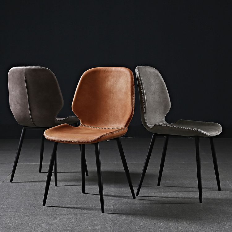 Industrial Metal Dining Side Chair Dining Room Wingback Armless Side Chair Clearhalo ' kitchen&dining_furn' 'Dining Chairs' 'Dining Tables & Seating' 'dining_chair' 'furn' 'furn_dining_chair' 'Furniture' 'furniture_dining_chair' 'Kitchen & Dining Furniture' 'kitchen' 1200x1200_3f6d709b-e64f-42c9-9866-5fdc9f90dd58