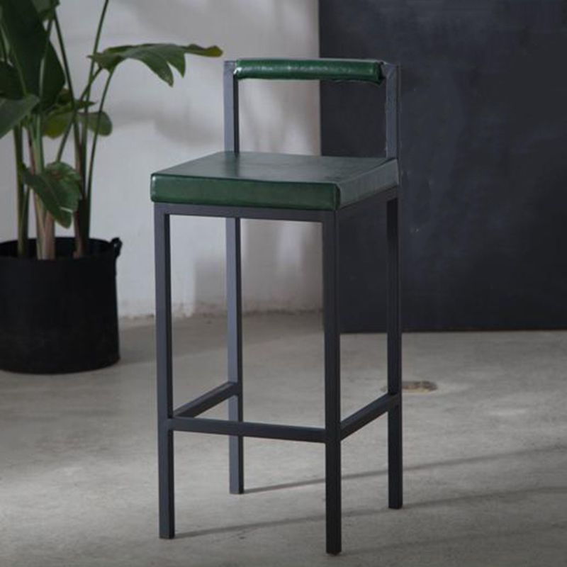 Industrial Green Upholstered Barstool Indoor Distressed Tall Stool with Square Seat Clearhalo 'Bar Furniture' 'Bar Stools' 'bar_stools' 'furniture_bar_stools' 'Kitchen & Dining Furniture' 'kitchen&dining_furn' 'kitchen' 'kitchen_furn' Furniture' 1200x1200_3f6d87b1-cdbc-444f-9ad9-c03e967f8b97