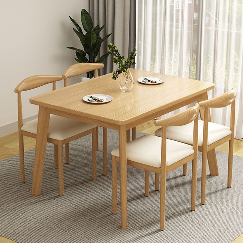 Rectangle Dining Table Mid-Century Modern Dining Table with 4 Wood Legs Clearhalo 'Dining Tables & Seating' 'Dining Tables' 'dining_table' 'furn' 'furn_dining_table' 'Furniture' 'furniture_dining_table' 'Kitchen & Dining Furniture' 'kitchen' 'kitchen_dining_table' 1200x1200_3f6e860c-9859-41c3-906f-6c720e24d4a0
