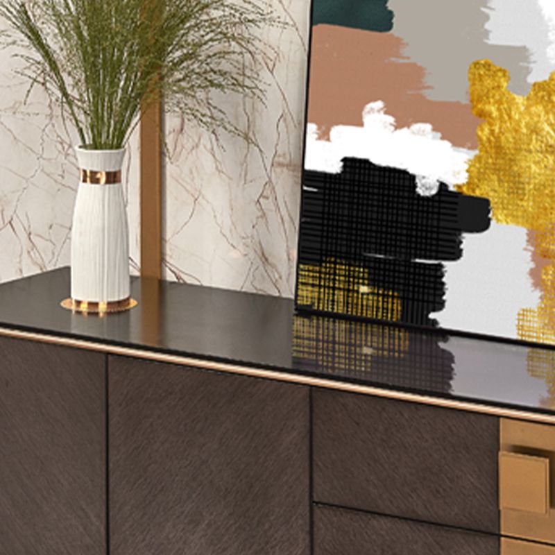 Server a 2 porte in legno ingegnerizzato in legno con gambe in legno massiccio