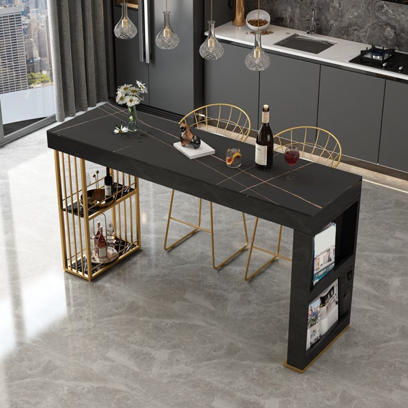 Modern Rectangle Bistro Bar Table Sintered Stone Storage Bar Table Clearhalo 'Bar Furniture' 'Bar Tables' 'bar_tables' 'furn' 'furn_bar_tables' 'Furniture' 'Kitchen & Dining Furniture' 1200x1200_3f6fec0b-4552-4e5f-92b2-d1e97bb5c7d3