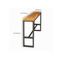 Mesa rectangular con altura de barra Mesa de bar de madera maciza de 41,3 "de alto con base negra