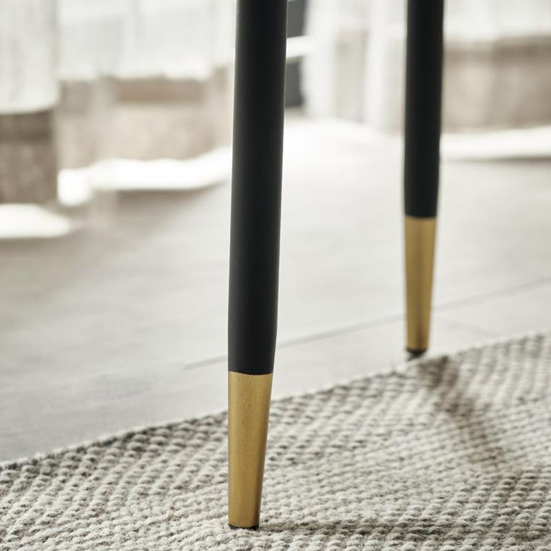 Metal Black Legs Dining Chair Dining Room Arm Chair with Upholstered