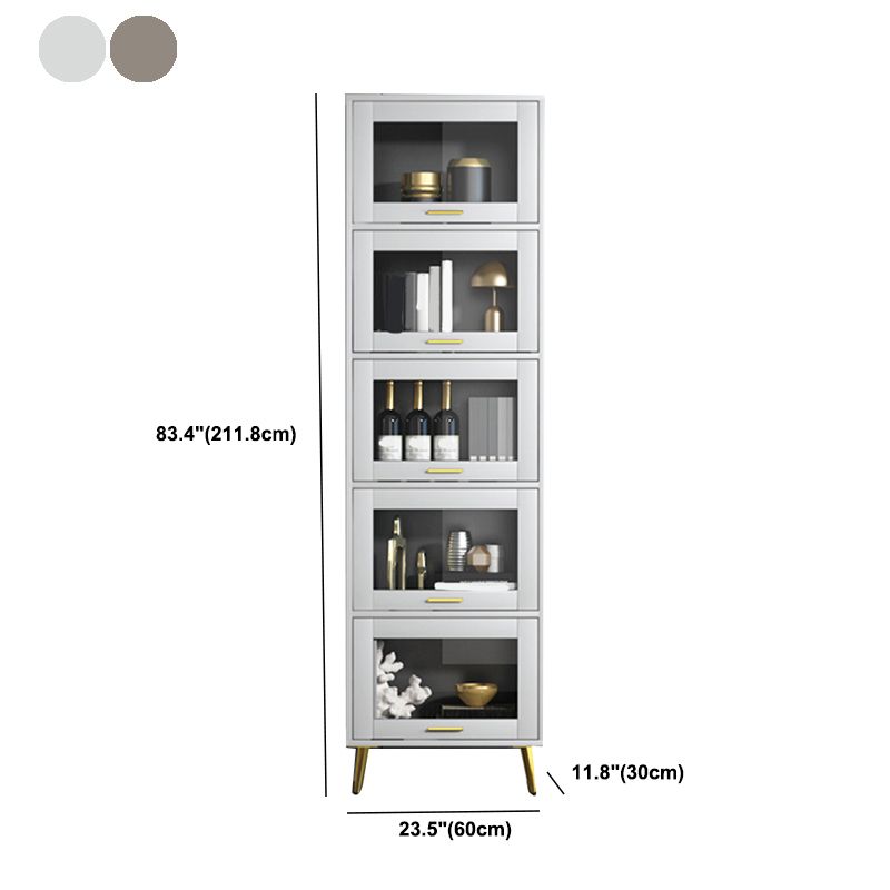 Glam Champagne/White Closed Back Standard Wood Shelf Bookcase for Living Room Clearhalo 'Bookcases' 'furn' 'furn_bookcases' 'Furniture' 'Office Furniture' 1200x1200_3f7309e7-a7f0-4a23-8910-178d1a226d7b