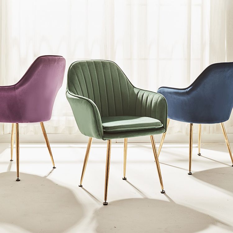 Scandinavian Style Dining Chair Metal Home Cushioned Solid Back Chair with Arm Clearhalo ' kitchen&dining_furn' 'Dining Chairs' 'Dining Tables & Seating' 'dining_chair' 'furn' 'furn_dining_chair' 'Furniture' 'furniture_dining_chair' 'Kitchen & Dining Furniture' 'kitchen' 1200x1200_3f767e70-cbdf-4f60-b902-cc755e4e8c11