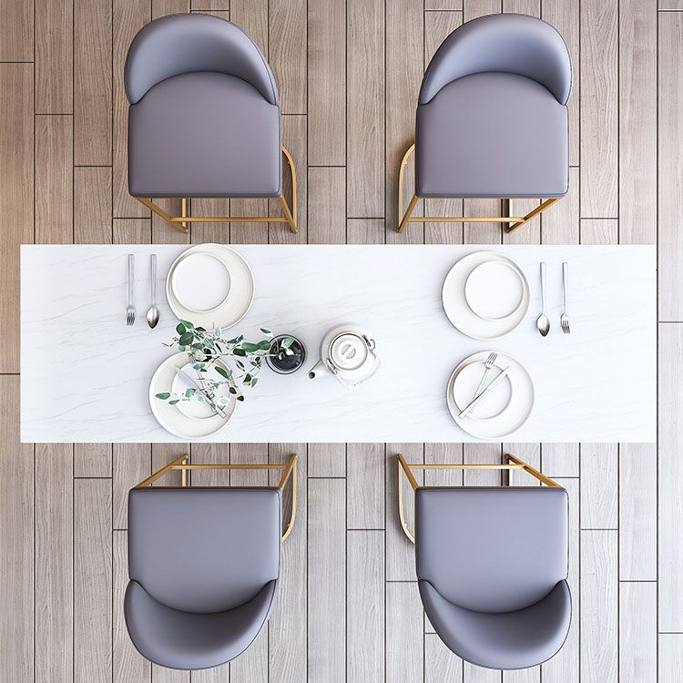 Glam Bar Table Set 1/2/3/5/7 Pcs White Stone Bar Table with Upholstered Stools Clearhalo 'Bar Furniture' 'furn' 'furn_home_bar_bar_sets' 'Furniture' 'Home Bars & Bar Sets' 'home_bar_bar_sets' 'Kitchen & Dining Furniture' 1200x1200_3f76821c-a5c1-4440-a0ab-3db06787df96
