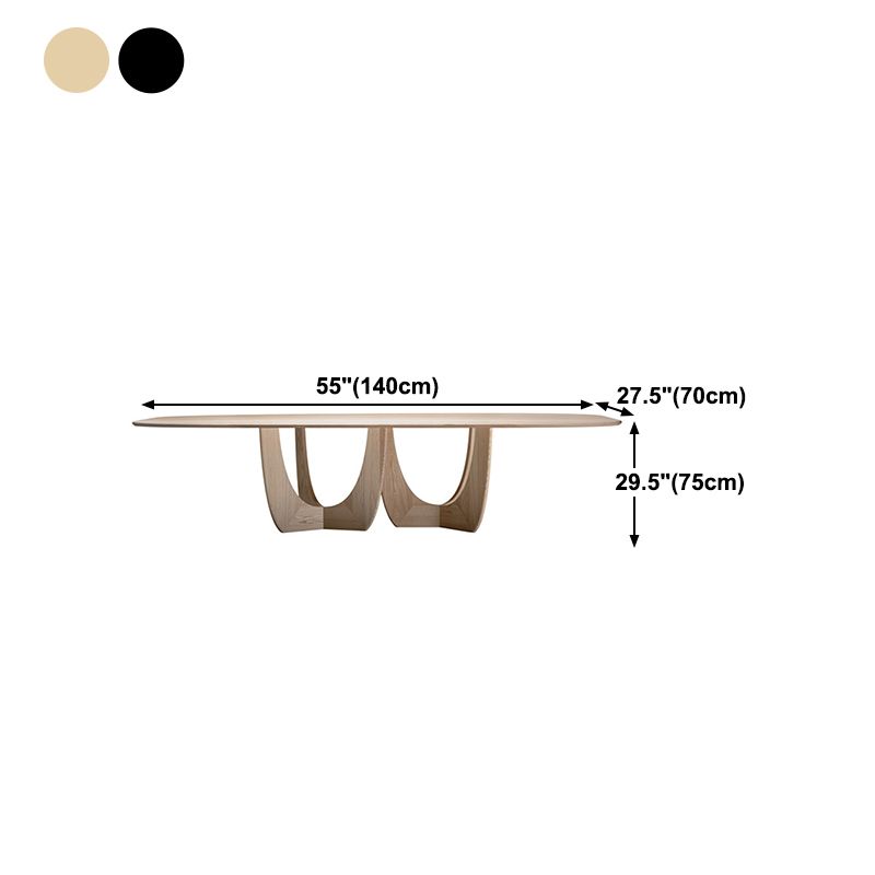 Solid Wood Dining Table Simplicity Double Pedestal Table for Dining Room Clearhalo ' dining_table' 'Dining Tables & Seating' 'Dining Tables' 'furn' 'furn_dining_table' 'Furniture' 'furniture_dining_table' 'Kitchen & Dining Furniture' 'kitchen&dining_furn' 'kitchen' 'kitchen_dining_table' 1200x1200_3f77ea2e-4297-4cff-b168-e85c32e409f2