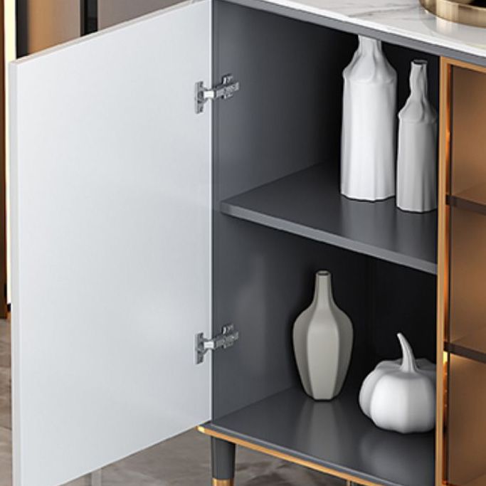 Portes de verre en pierre de buffre glamour avec armoire et tiroirs