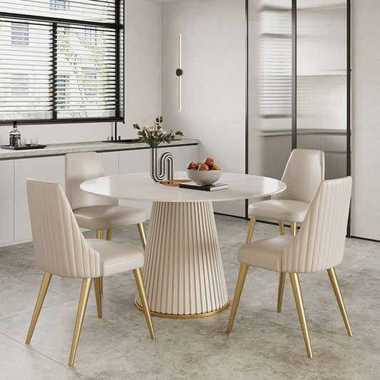 Mesa de pedestal moderna base de comedor de acero para la cocina casera