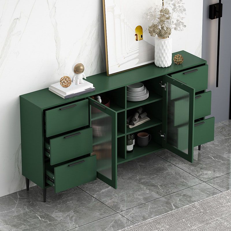Glam Style Buffet Sideboard Engineer Wood Server with Door and Drawer for Living Room Clearhalo 'buffet_sideboard' 'Buffets & Sideboards' 'furn' 'furn_buffet_sideboard' 'Furniture' 'Kitchen & Dining Furniture' 1200x1200_3f7aa47c-f0f3-4c1f-b81e-673db8ac6d0d