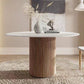 Modern Style Sintered Stone Dining Table Single Pedestal Base Round Table for Home,35.4"L x 29.5"H Clearhalo ' dining_table' 'Dining Tables & Seating' 'Dining Tables' 'furn' 'furn_dining_table' 'Furniture' 'furniture_dining_table' 'Kitchen & Dining Furniture' 'kitchen&dining_furn' 'kitchen' 'kitchen_dining_table' 1200x1200_3f7ab18e-3a76-4e4c-a4b3-f3d131de650b