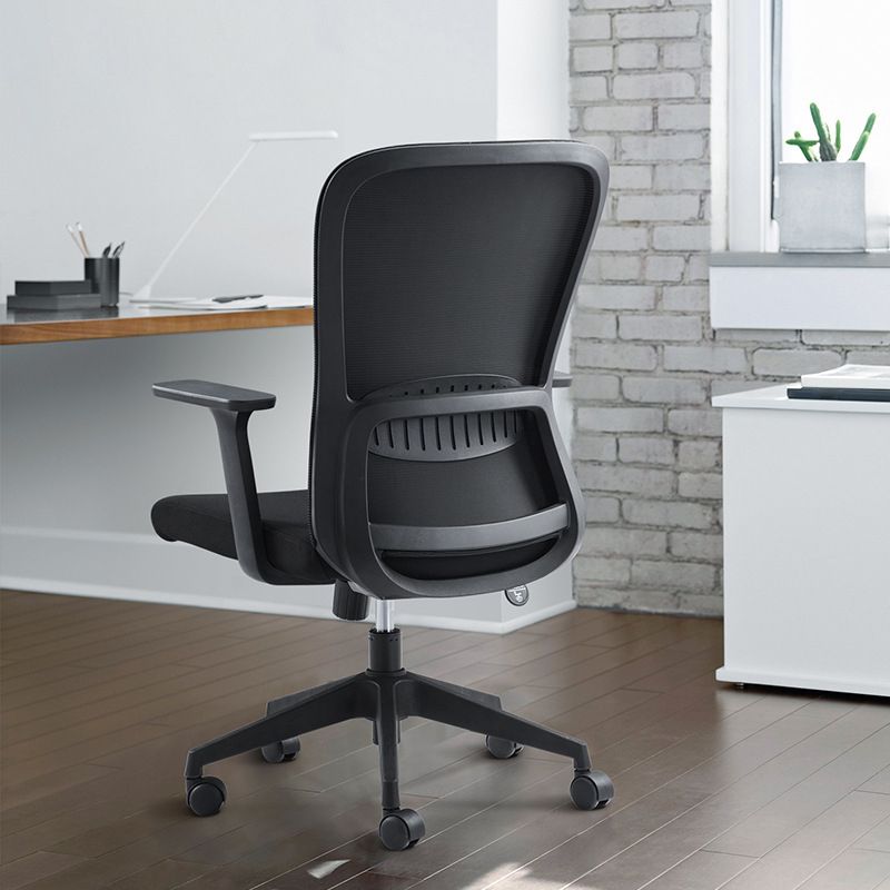 Fixed Arms Office Chair Upholstered No Distressing Modern Desk Chair ...