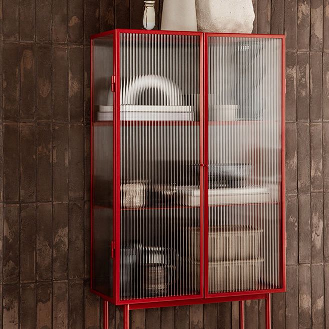 Tavolo da tabellone in altezza in metallo da 62 '' vetro a due porte server buffet per soggiorno