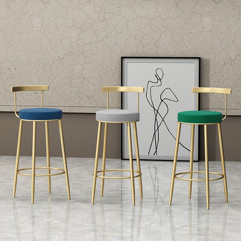 Glam Backrest Armless Counter Stool Iron Household Bar Stool with Cushion Clearhalo 'Bar Furniture' 'Bar Stools' 'bar_stools' 'furn' 'furn_bar_stools' 'furniture_bar_stools' 'Kitchen & Dining Furniture' 'kitchen&dining_furn' 'kitchen' 'kitchen_furn' Furniture' 1200x1200_3f7f193c-2dd0-4bc6-8aaf-5c3374995e57