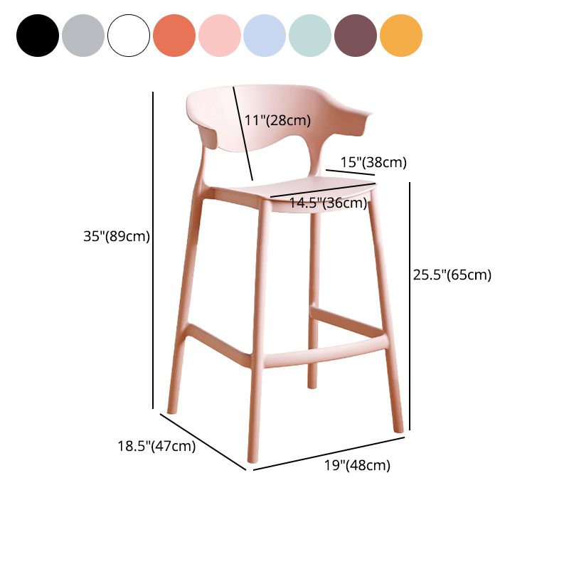 Plastic Contemporary Kitchen Dining Room Arm Stool Low Back Bar Stool Clearhalo 'Bar Furniture' 'Bar Stools' 'bar_stools' 'Furniture' 'furniture_bar_stools' 'Kitchen & Dining Furniture' 1200x1200_3f7f2728-1e2c-4071-a254-3360cf240485