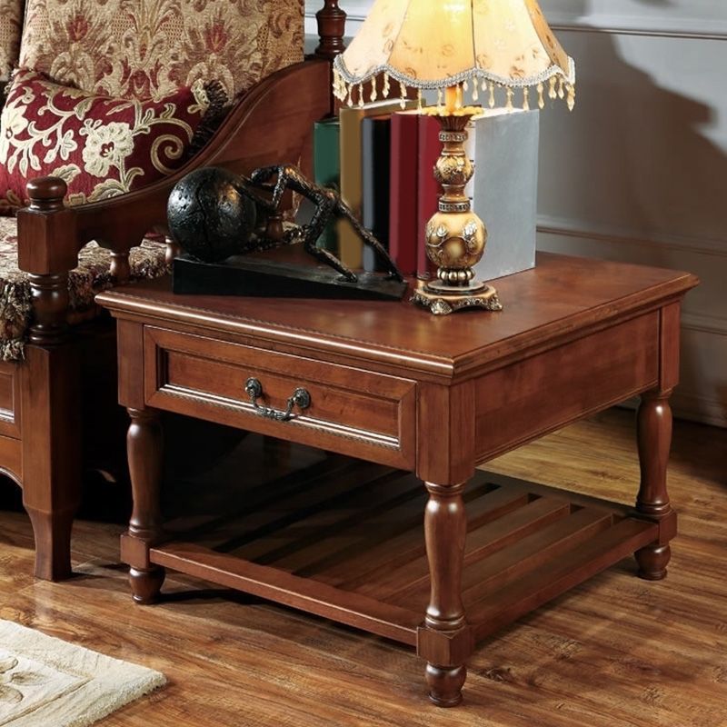 Traditional 4 Legs End Table Square Wood Top Side End Table for Living Room Clearhalo 'Coffee & Accent Tables' 'End & Side Tables' 'end_side_table' 'end_side_tables' 'furn' 'furn_end_side_tables' 'Furniture' 'furniture_end_side_table' 'Living Room Furniture' 1200x1200_3f80d906-a2cc-4f58-b73e-be91a5da4b83