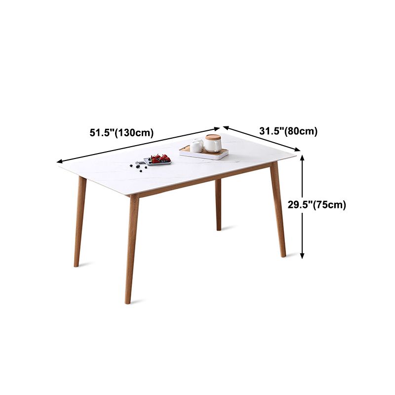 Mesa de comedor de piedra sinterizada rectangular muebles modernos con 4 patas para oficina