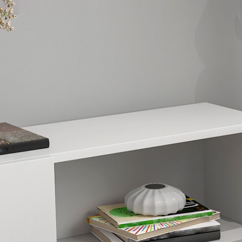 12 / 16 - Inch TV Console Faux Wood TV Console Stand With Cabinets / Drawers in White Clearhalo 'furn' 'furn_tv_stands_entertainment_centers' 'Furniture' 'Living Room Furniture' 'TV Stands & Entertainment Centers' 'TV Stands & Media Storage Furniture' 'tv_stands_entertainment_centers' 1200x1200_3f85bf3e-5bf2-4d12-8fce-83fe05aa7731