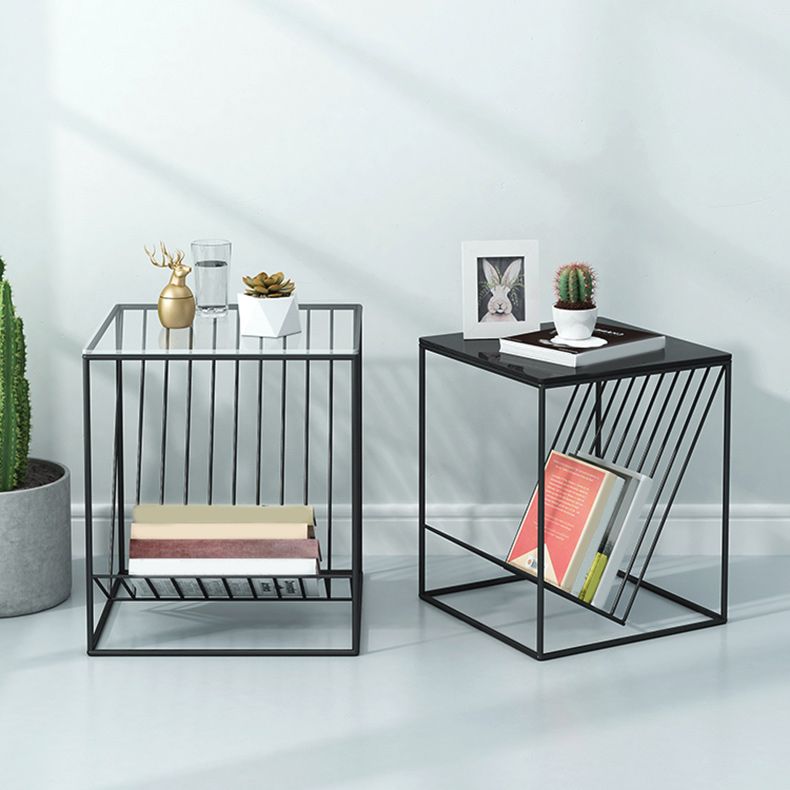 Modern Frame Coffee Table Glass Top Coffee Cocktail Table for Living Room Clearhalo 'Coffee & Accent Tables' 'Coffee Tables' 'coffee_tables' 'furn' 'furn_coffee_tables' 'Furniture' 'Living Room Furniture' 1200x1200_3f85c987-f8d0-4c6c-a48d-9162b2d0a8c5