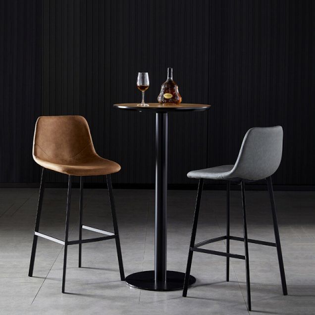 Scandinavian Bristol Low Back Stool Matte Finish Leather Barstool Clearhalo 'Bar Furniture' 'Bar Stools' 'bar_stools' 'furn' 'furn_bar_stools' 'Furniture' 'furniture_bar_stools' 'Kitchen & Dining Furniture' 1200x1200_3f86f2b0-ae74-40ee-b060-a94e6e43e117