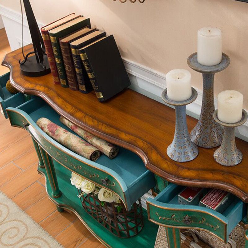 Free Form Shape Contemporary Console Table Green/White/Black Console Sofa Table