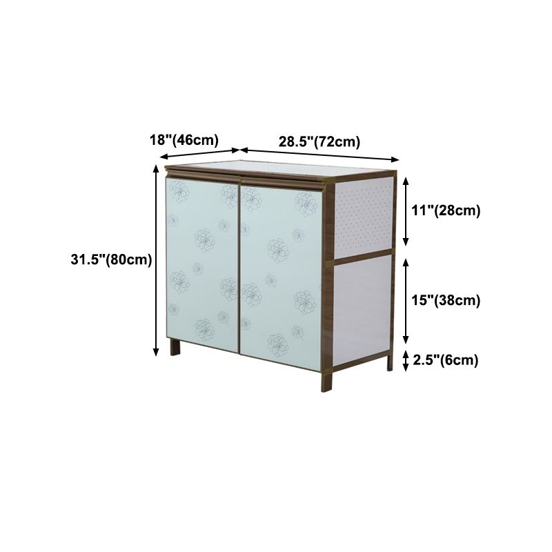 Modern White Metal Sideboard Tempered Glass Doors Cabinets Dining Server for Living Room Clearhalo 'buffet_sideboard' 'Buffets & Sideboards' 'furn' 'furn_buffet_sideboard' 'Furniture' 'furniture_buffet_sideboard' 'Kitchen & Dining Furniture' 1200x1200_3f89c322-d2df-4dcf-939a-7e9c2bfb5f12
