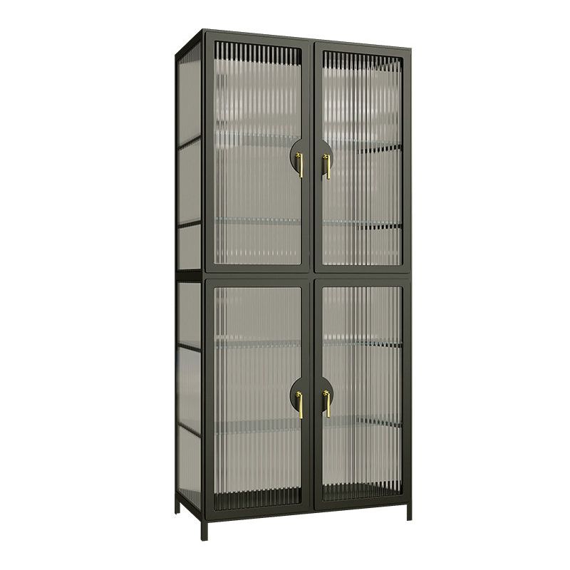 Modern Glass Doors Curio Cabinet Metal Storage Cabinet for Living Room Clearhalo 'Display & China Cabinets' 'display_china_cabinets' 'furn' 'furn_display_china_cabinets' 'Furniture' 'Kitchen & Dining Furniture' 1200x1200_3f89ea21-b2c3-4845-b90a-630e867c0da6